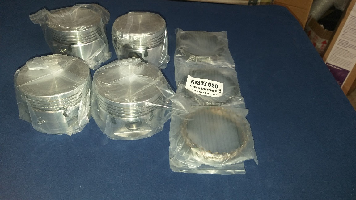 Piston Set of 4, with Rings. 4 Ring Type +20 Sportscar Spares Ltd